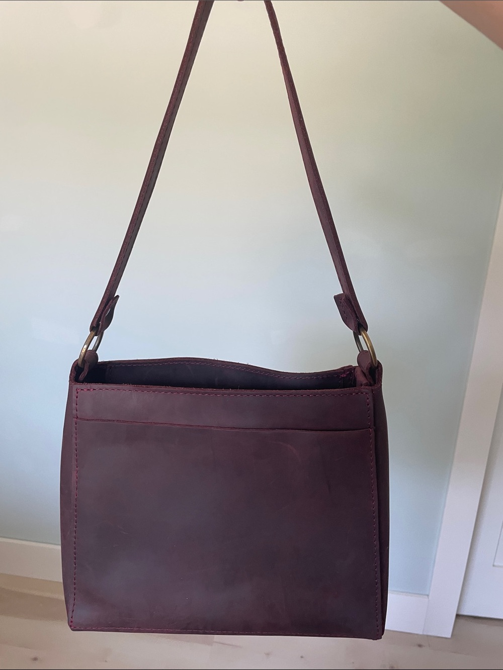 Portland leather classic triangle shoulder bag smooth leather